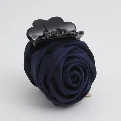 handmade satin mini rose jaw claw clip