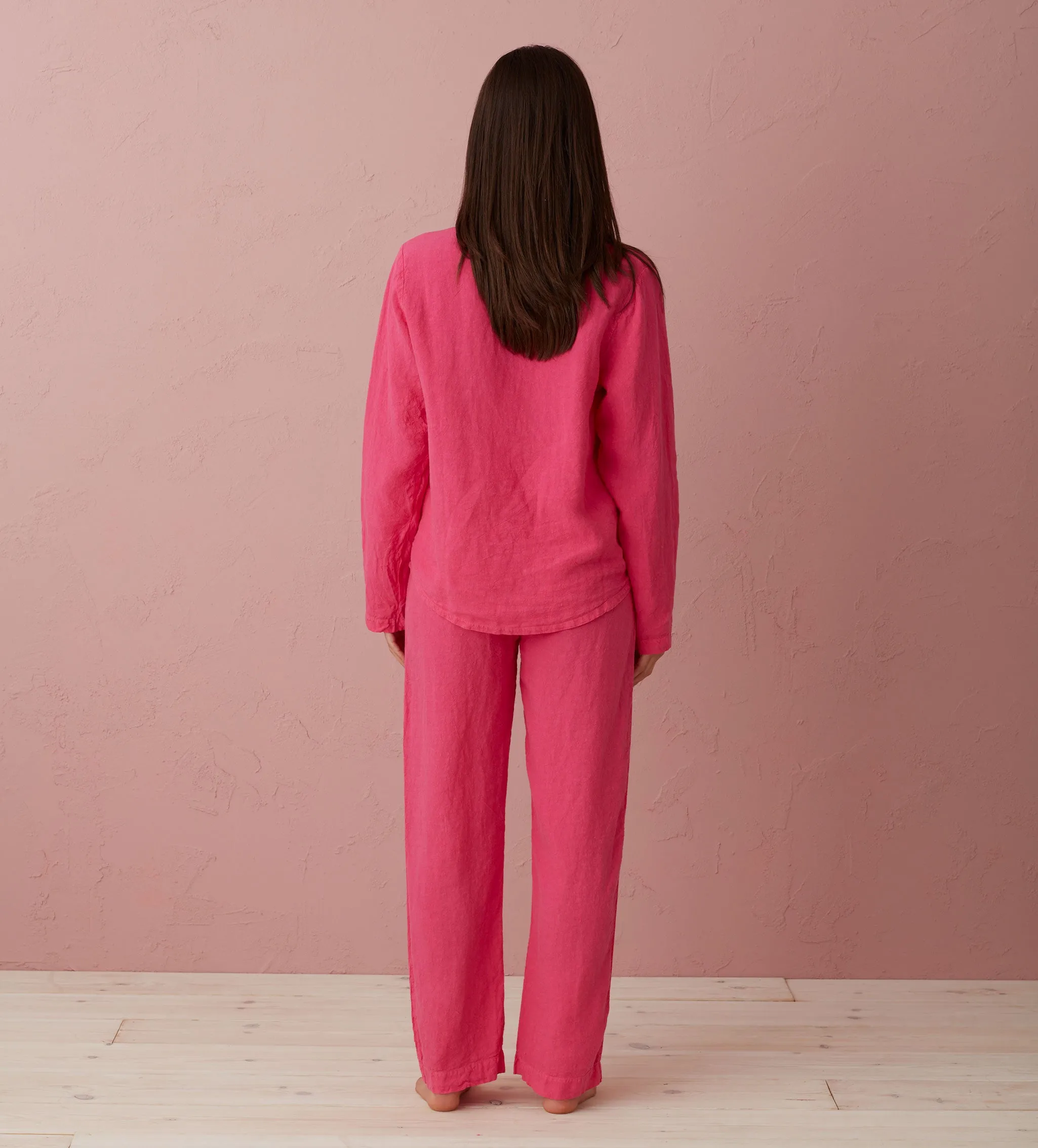 Hot Pink Tilly 100% Linen Pyjama Bottoms