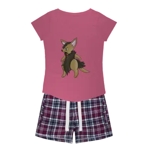 Layboy Women's Sleepy Tee and Flannel Short