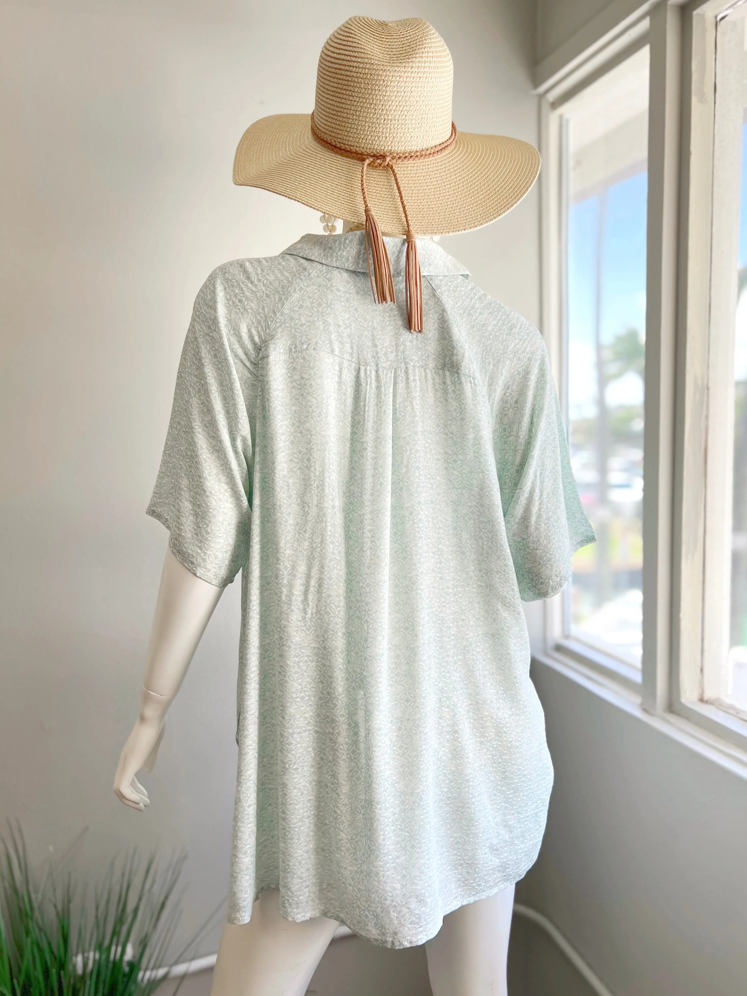 Light Wash Jacquard Top (FINAL SALE)