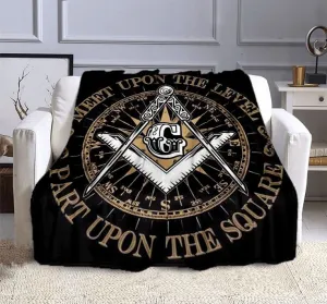 Master Mason Blue Lodge Blanket - Printed Design With Quote