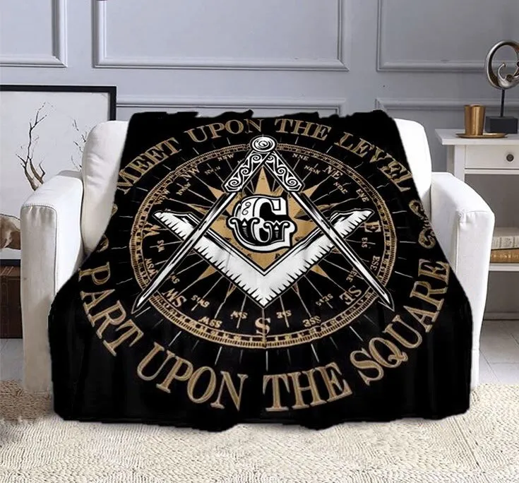 Master Mason Blue Lodge Blanket - Printed Design With Quote