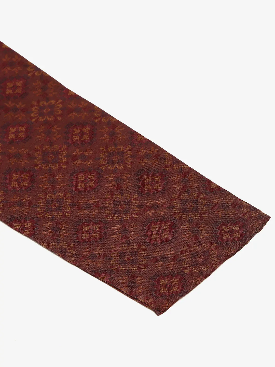 Men Maroon Floral Printed Kurta Only