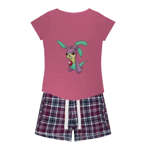 Molepha Women's Sleepy Tee and Flannel Short