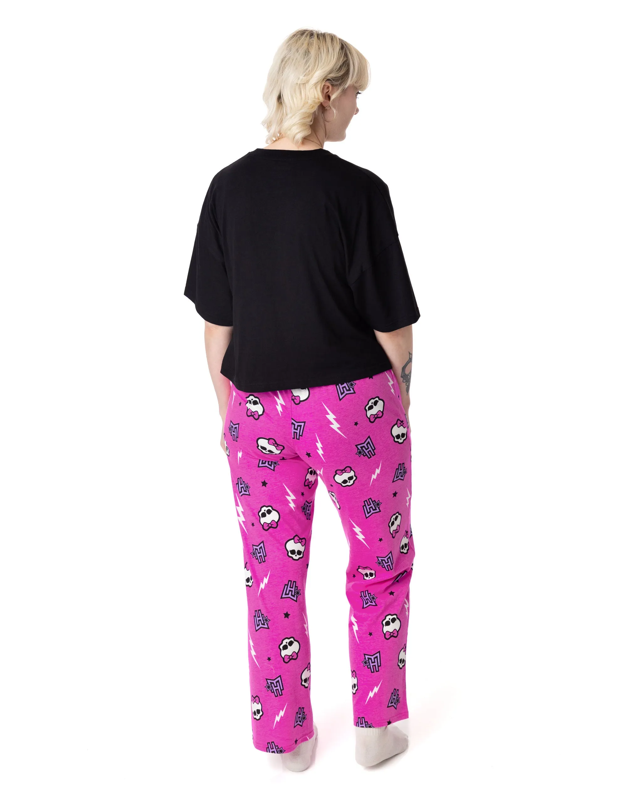 Monster High Womens Black & Pink Pyjamas