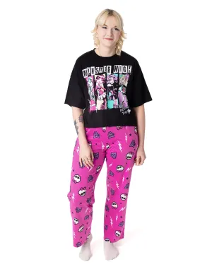 Monster High Womens Black & Pink Pyjamas