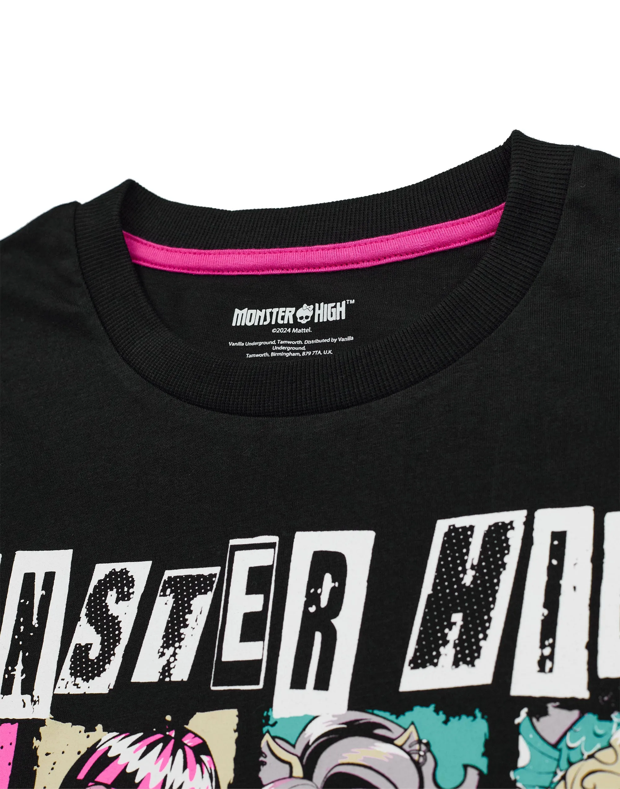 Monster High Womens Black & Pink Pyjamas
