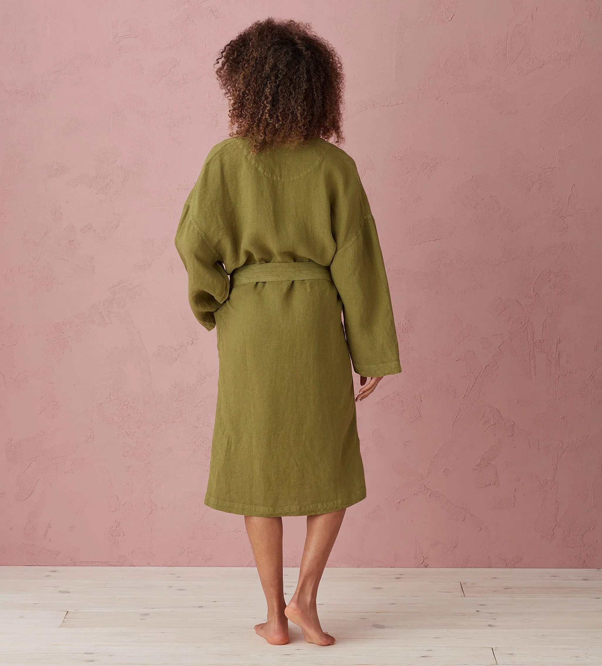 Moss Green 100% Linen Nightwear
