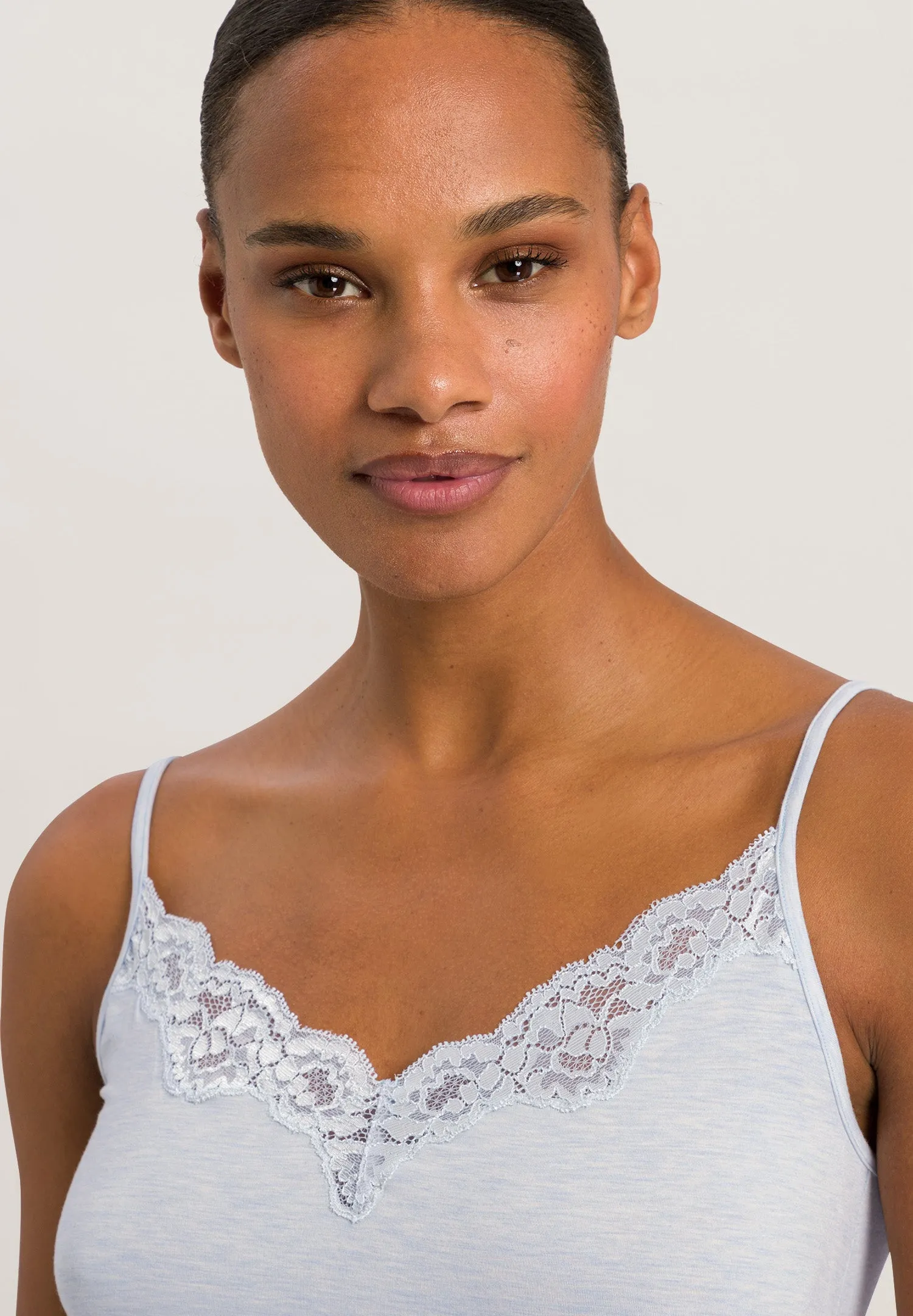 Natural Elegance Lace Trim V-Neck Chemise | Whispering Blue 74901-2503