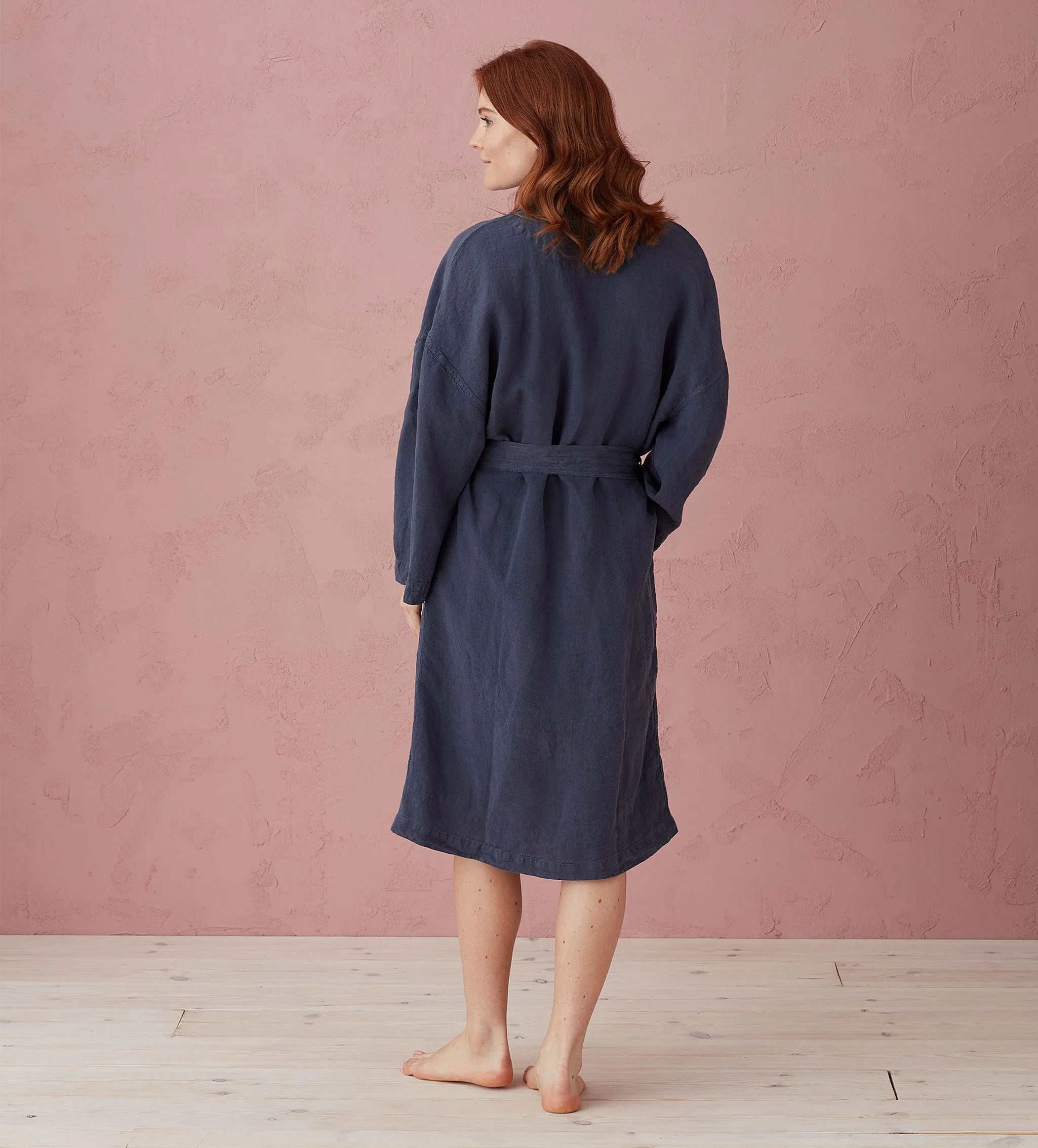 Navy 100% Linen Nightwear