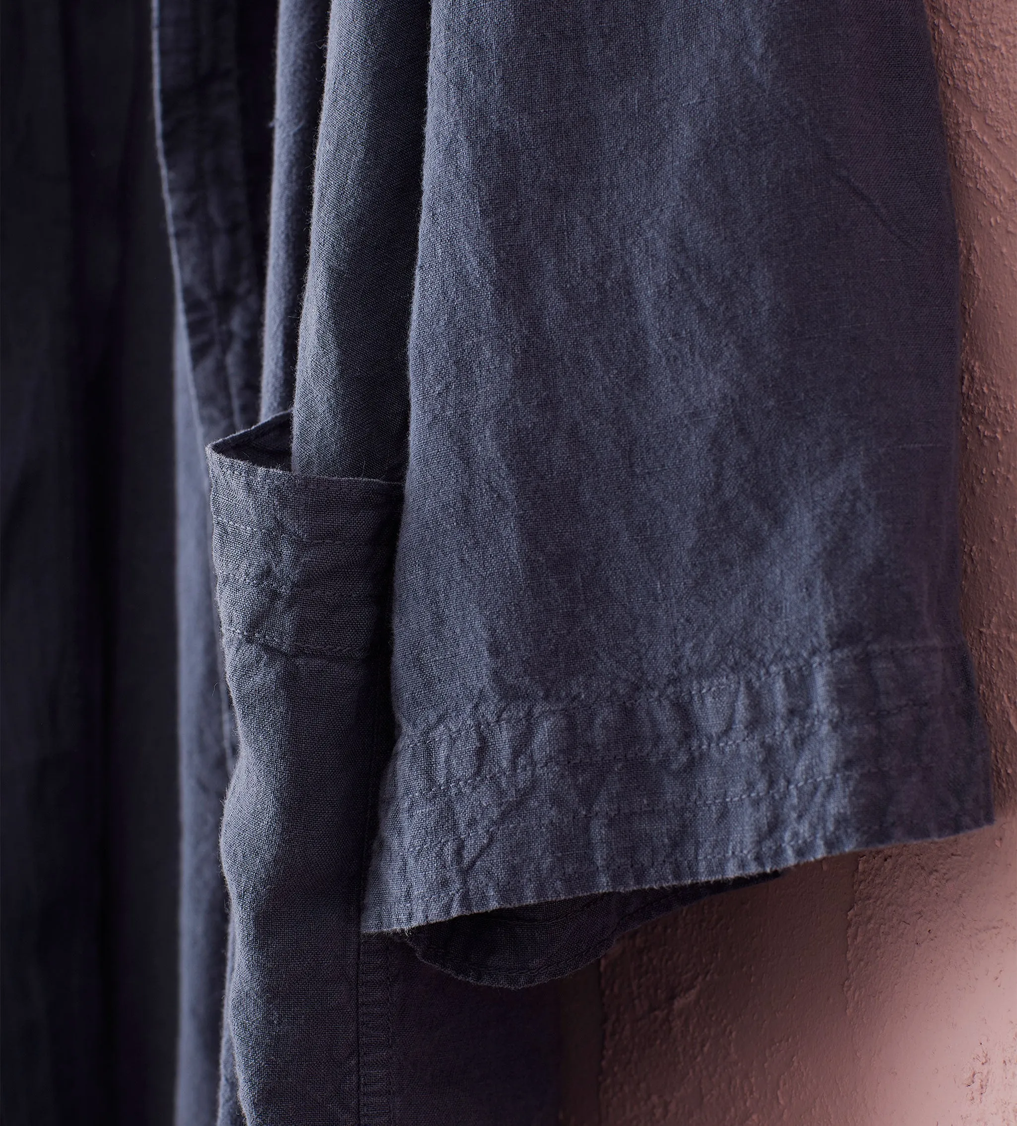 Navy 100% Linen Nightwear