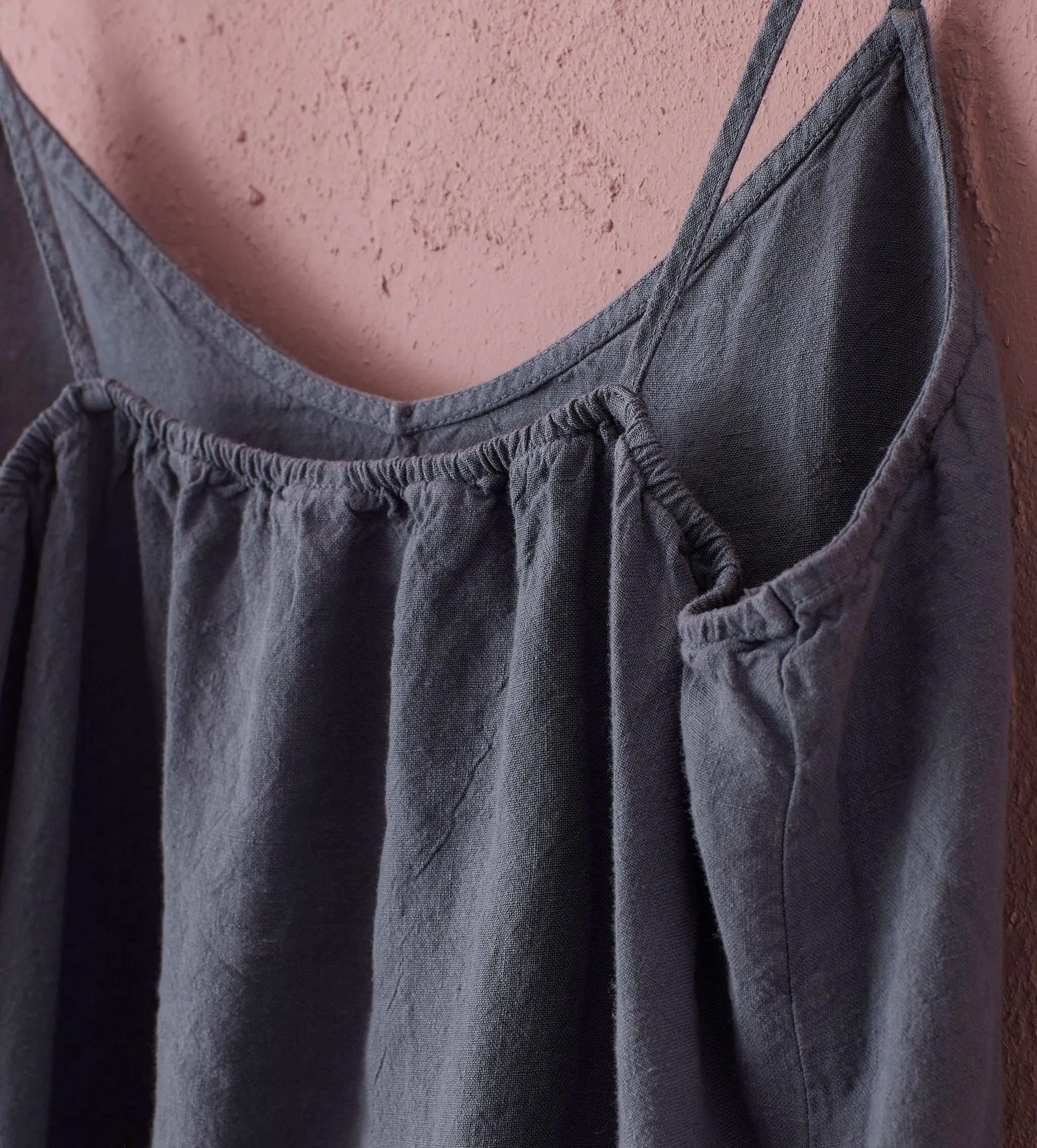 Navy 100% Linen Nightwear