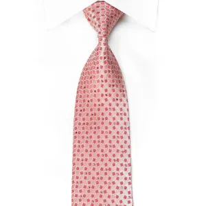 Nicole St Giles Men's Crystal Rhinestone Silk Tie Geometric On Pink