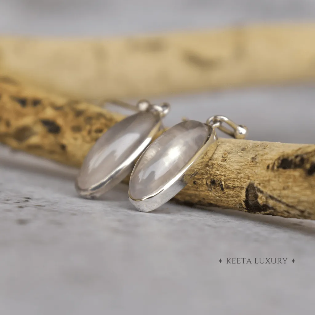 Oval Regency - Rose Quartz Dangles