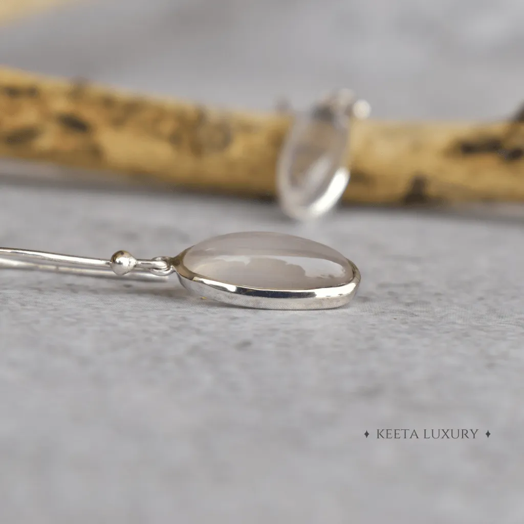 Oval Regency - Rose Quartz Dangles