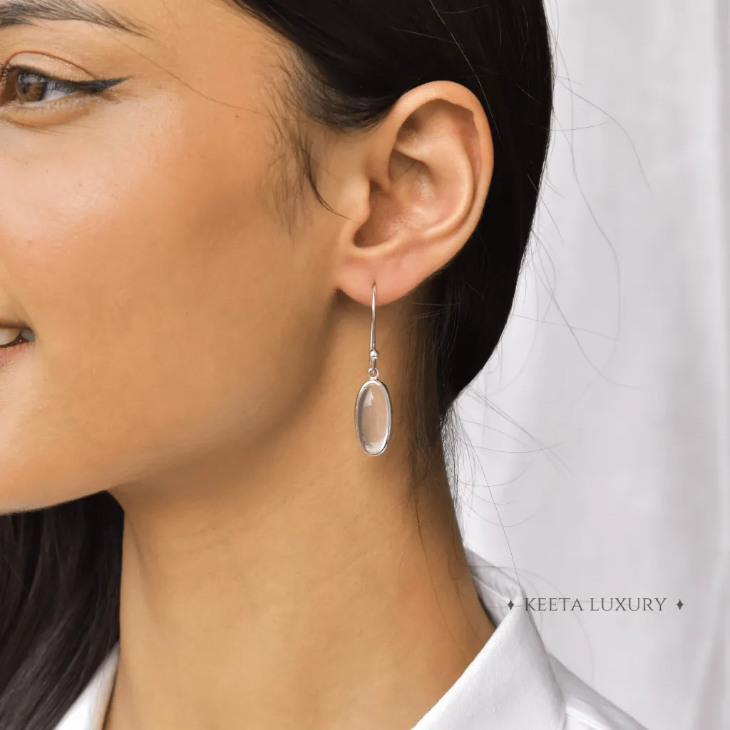 Oval Regency - Rose Quartz Dangles