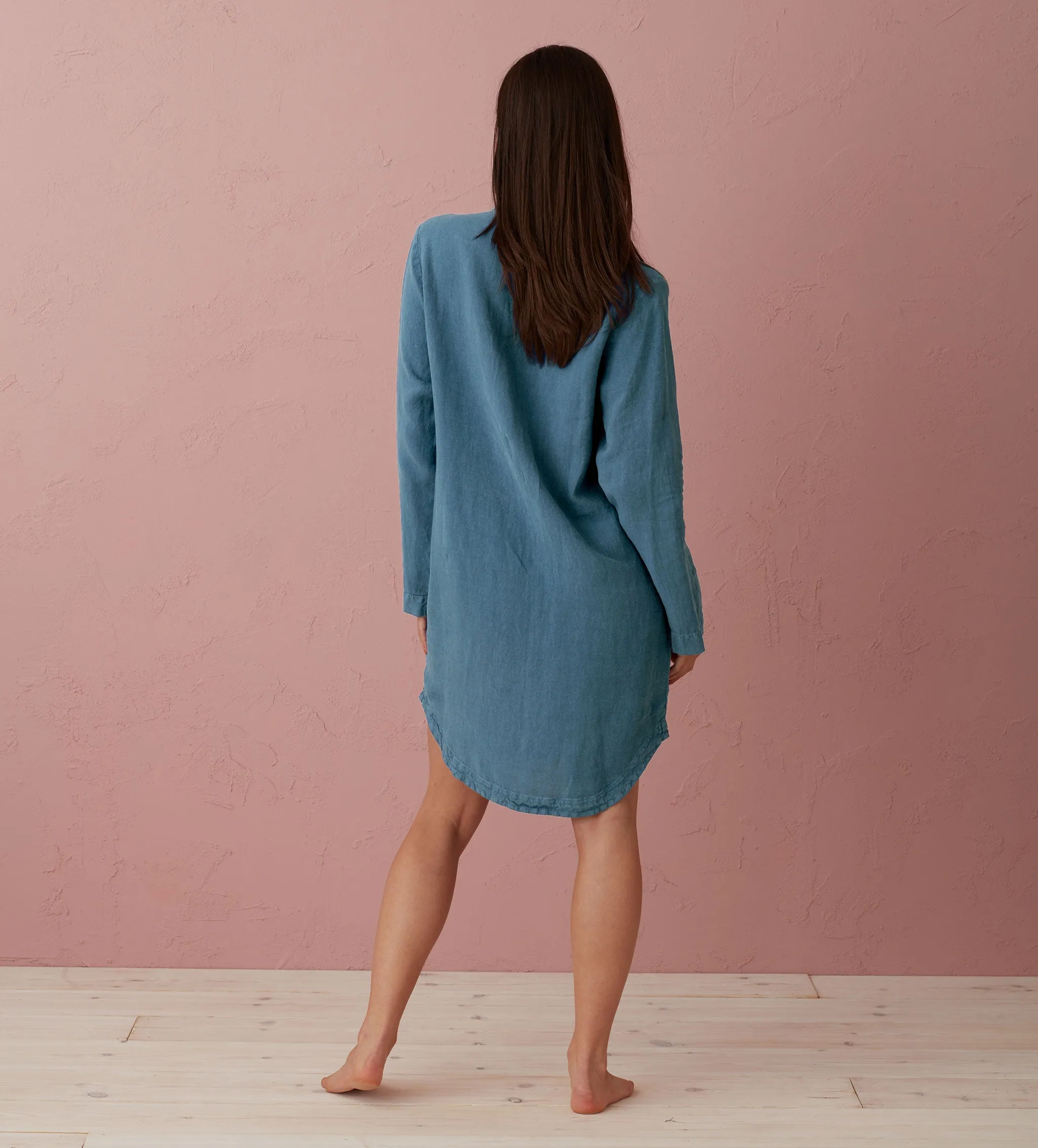 Peacock Bella 100% Linen Nightshirt