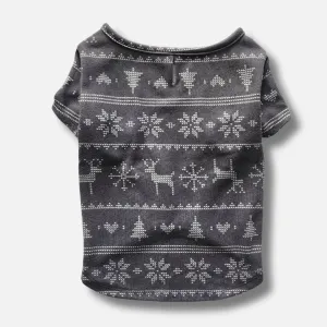 Pet T-Shirt - Gray Fair Isle