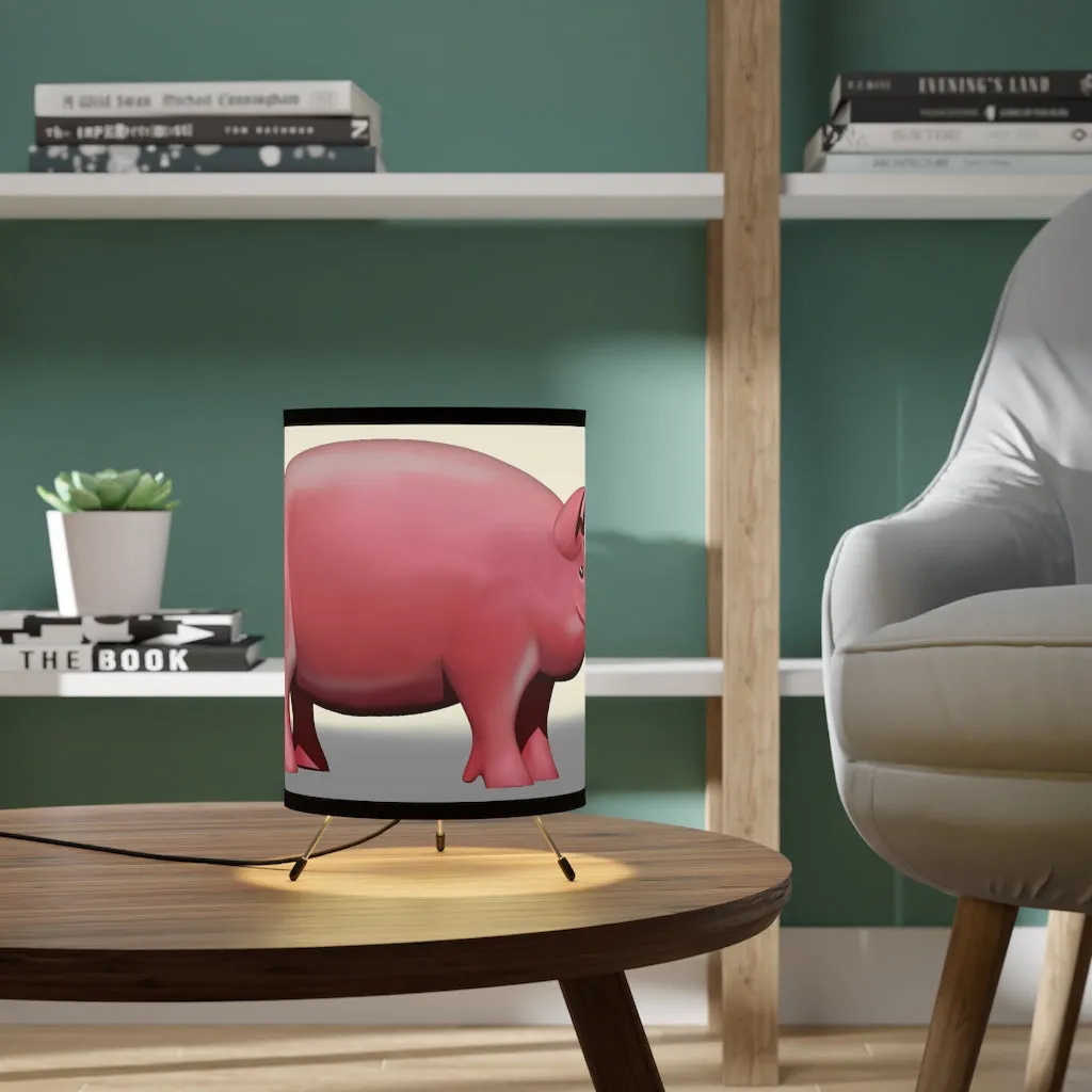 Pig Tripod Lamp with High-Res Printed Shade, US/CA plug