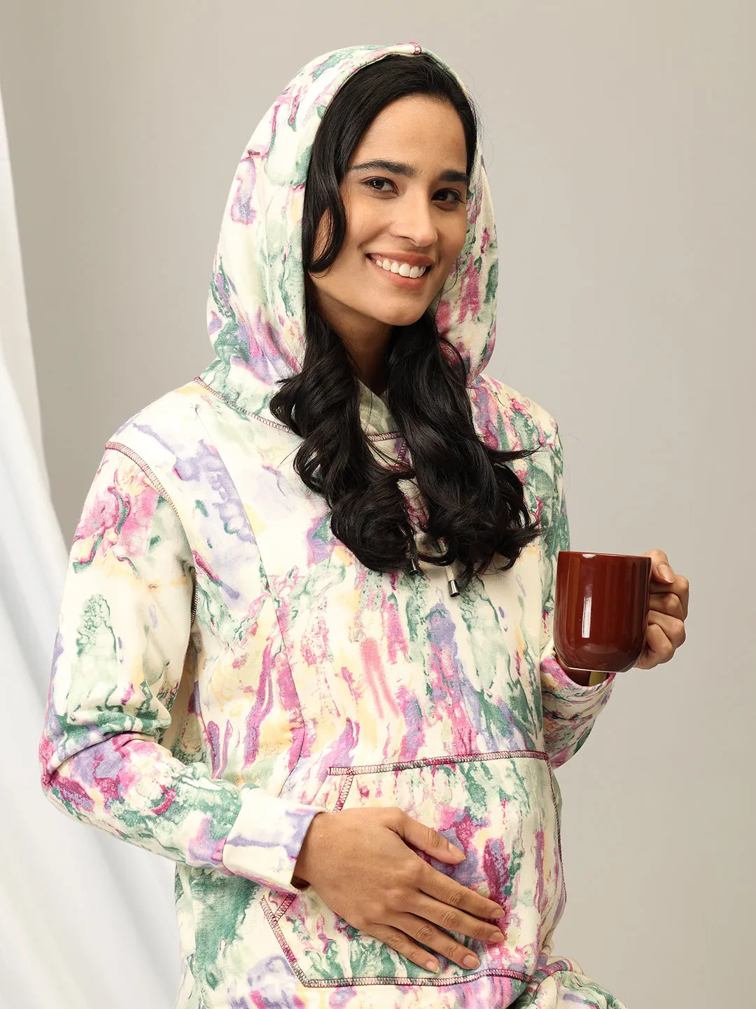 Pop Palette Maternity and Nursing Sweatshirt Co-ord Set