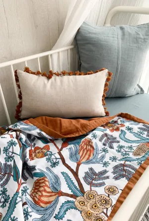 Reversible Wattle and Gum Cot Quilt by Pop Ya Tot