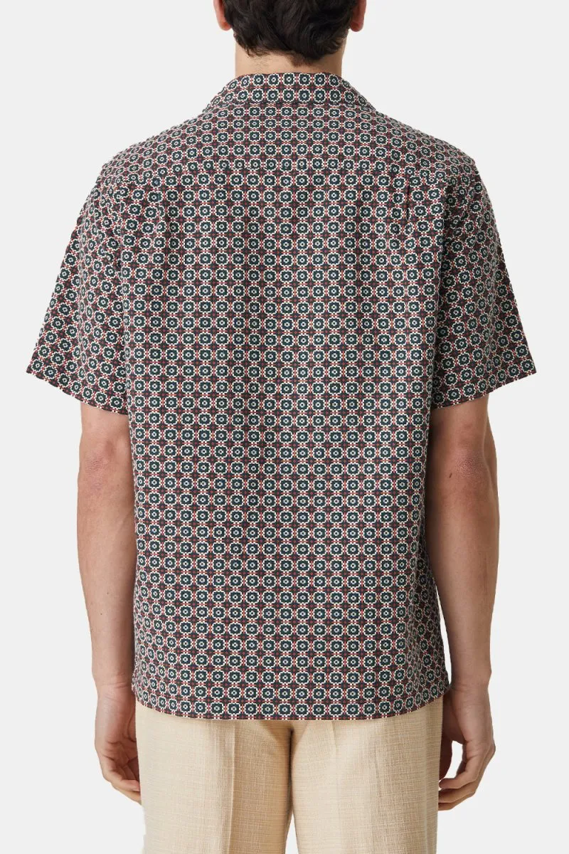 Portuguese Flannel Tile Shirt (Green/Orange)