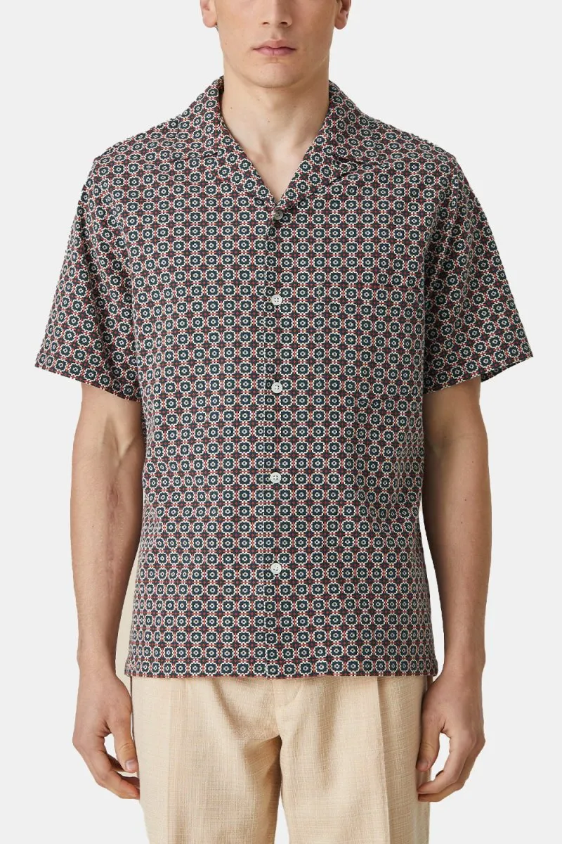 Portuguese Flannel Tile Shirt (Green/Orange)