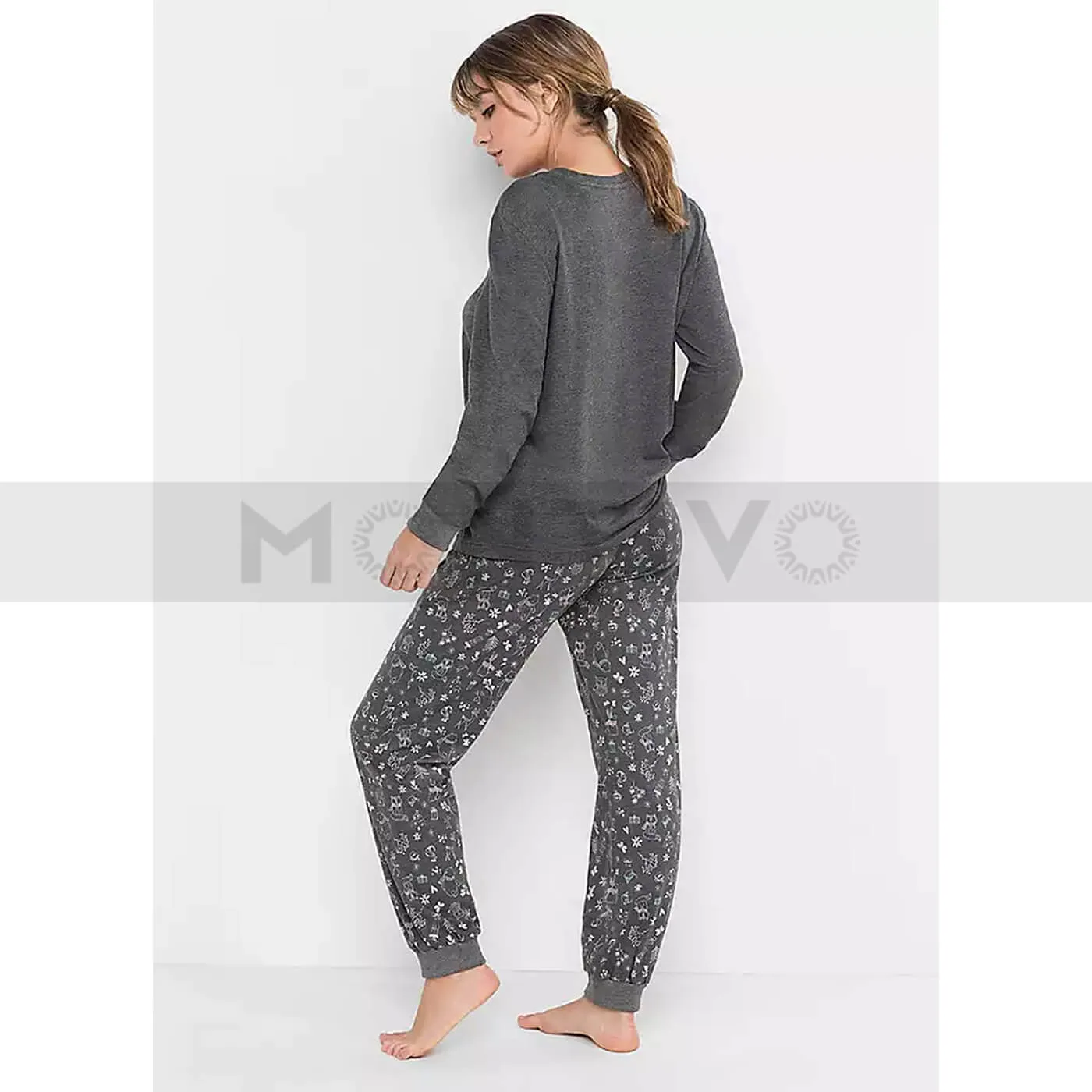 Printed Charcoal Nightsuit