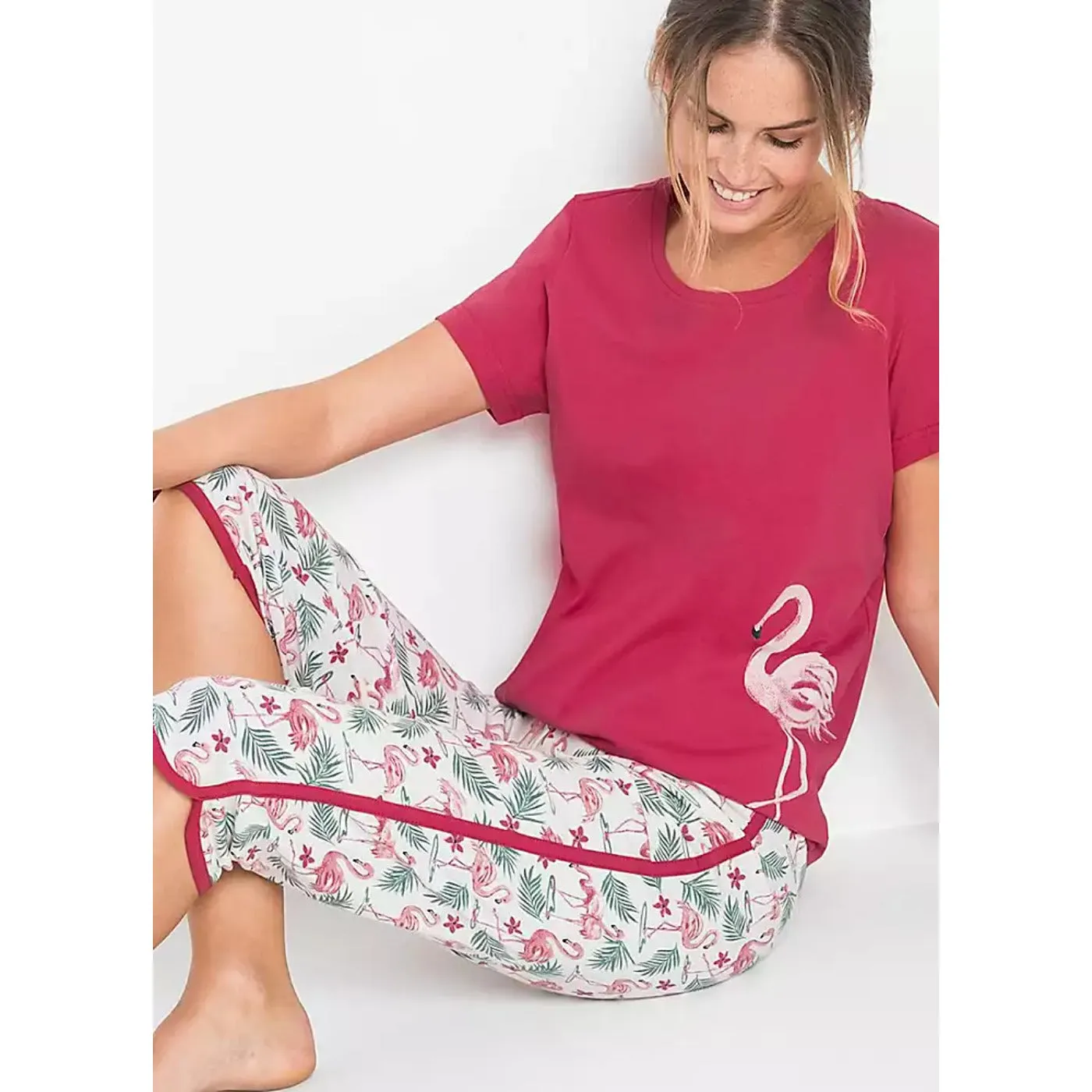Printed Cropped Pyjama Suit