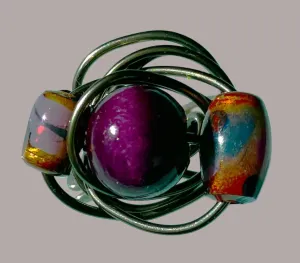 Purple Triple Bead Ring