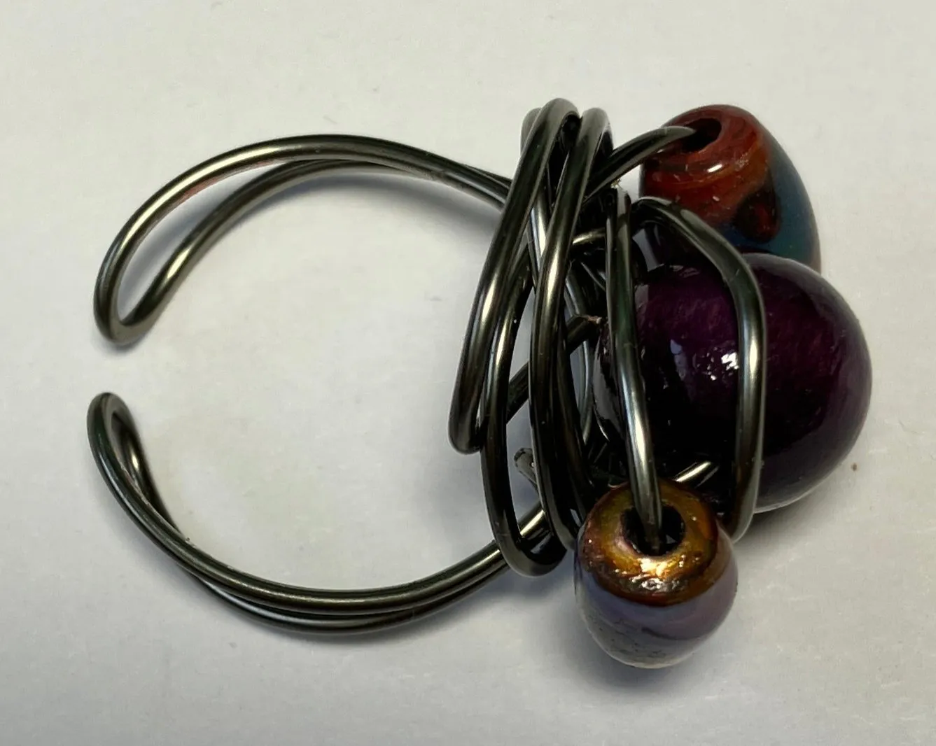 Purple Triple Bead Ring