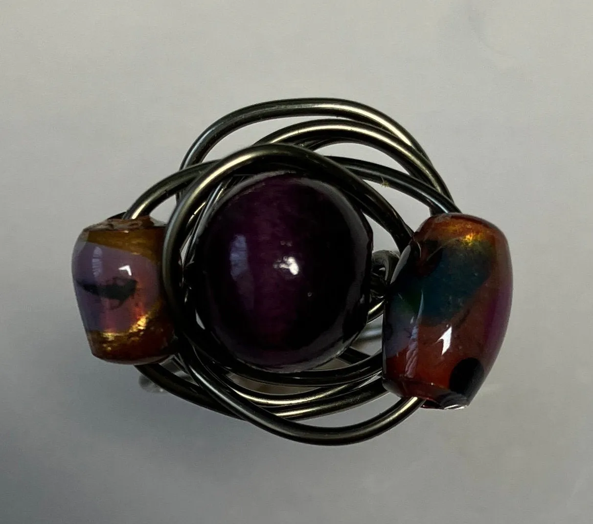 Purple Triple Bead Ring