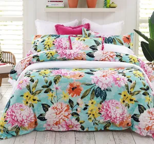 Ravello Quilt Cover Set Range Aqua
