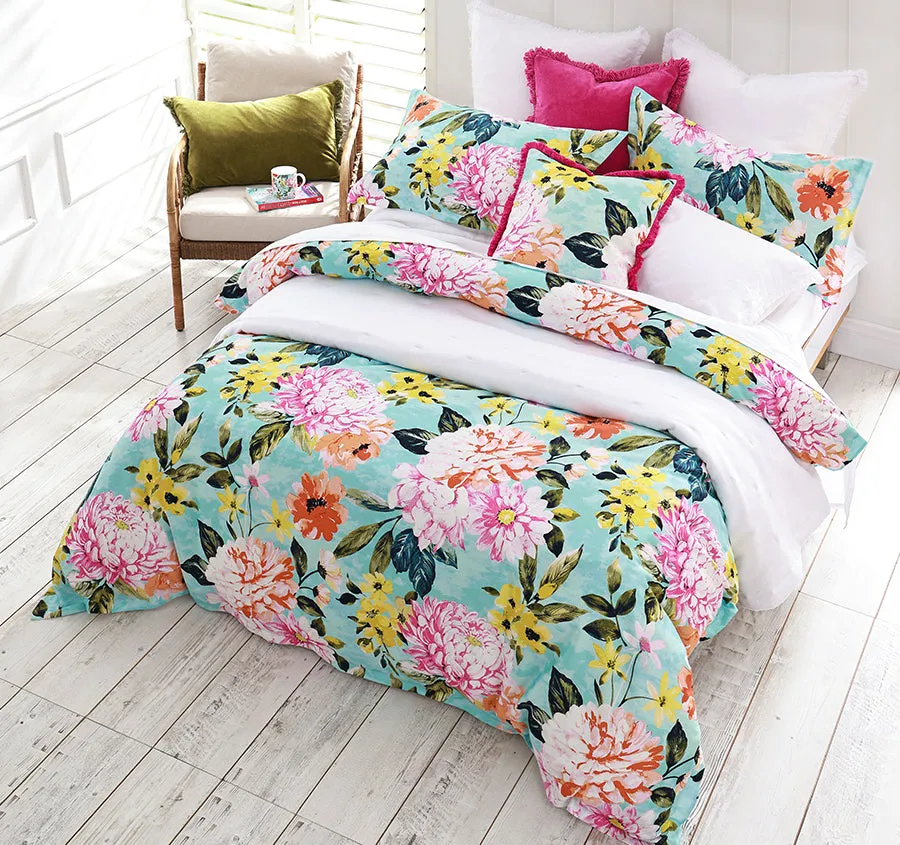 Ravello Quilt Cover Set Range Aqua