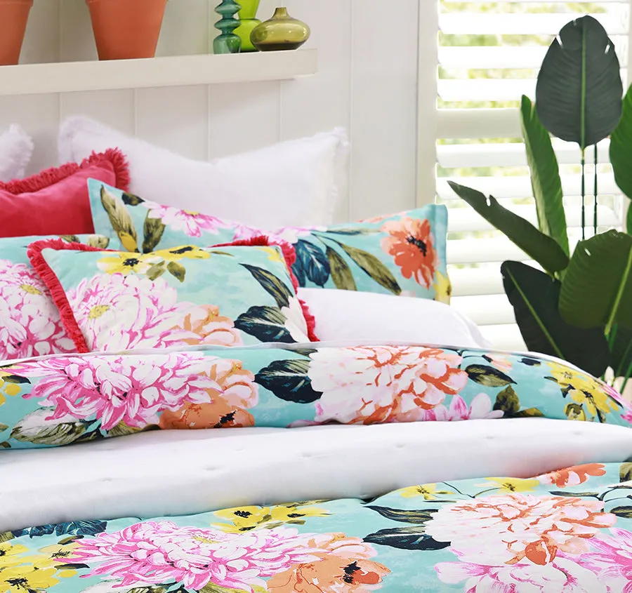 Ravello Quilt Cover Set Range Aqua