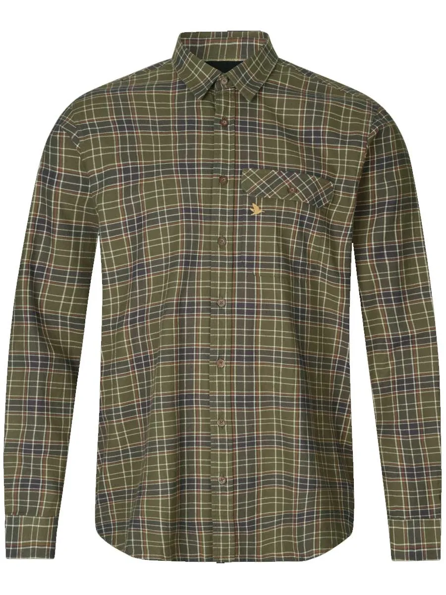 SEELAND Highseat Shirt - Mens 100% Cotton - Burnt Olive Check