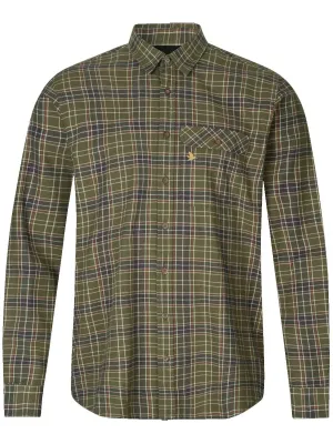 SEELAND Highseat Shirt - Mens 100% Cotton - Burnt Olive Check