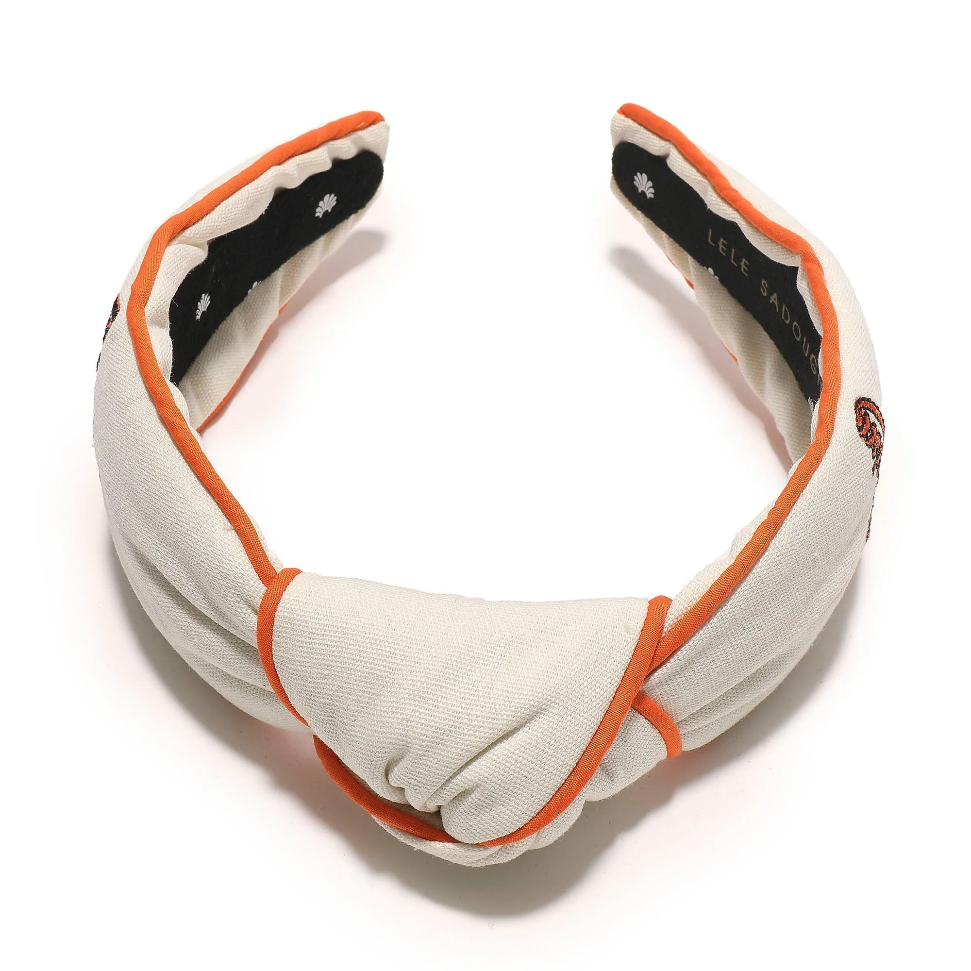 SF GIANTS LELE SADOUGHI / MLB IVORY EMBROIDERED KNOTTED HEADBAND
