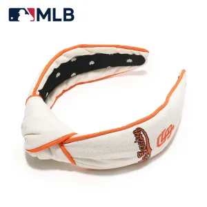 SF GIANTS LELE SADOUGHI / MLB IVORY EMBROIDERED KNOTTED HEADBAND