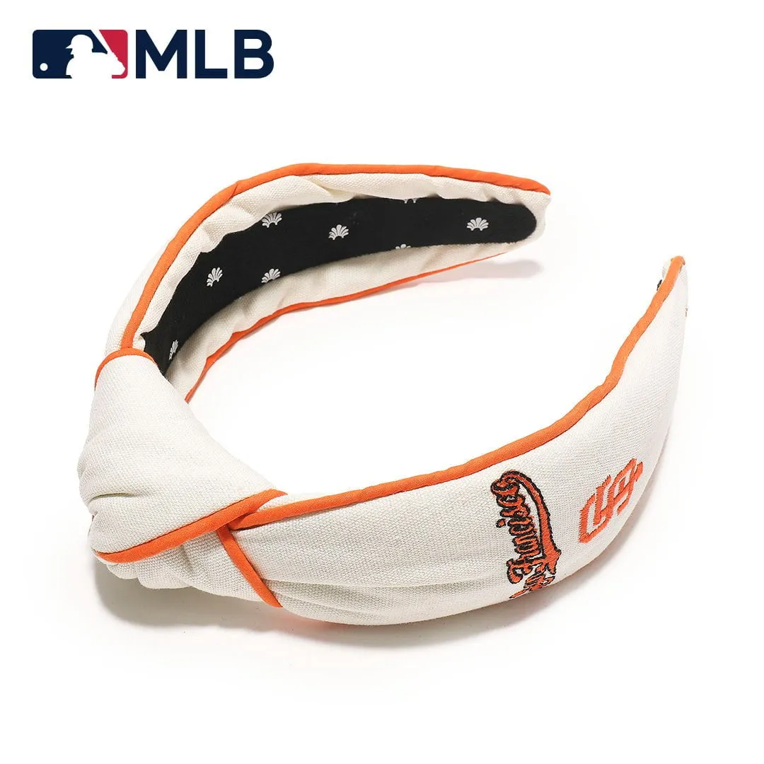 SF GIANTS LELE SADOUGHI / MLB IVORY EMBROIDERED KNOTTED HEADBAND