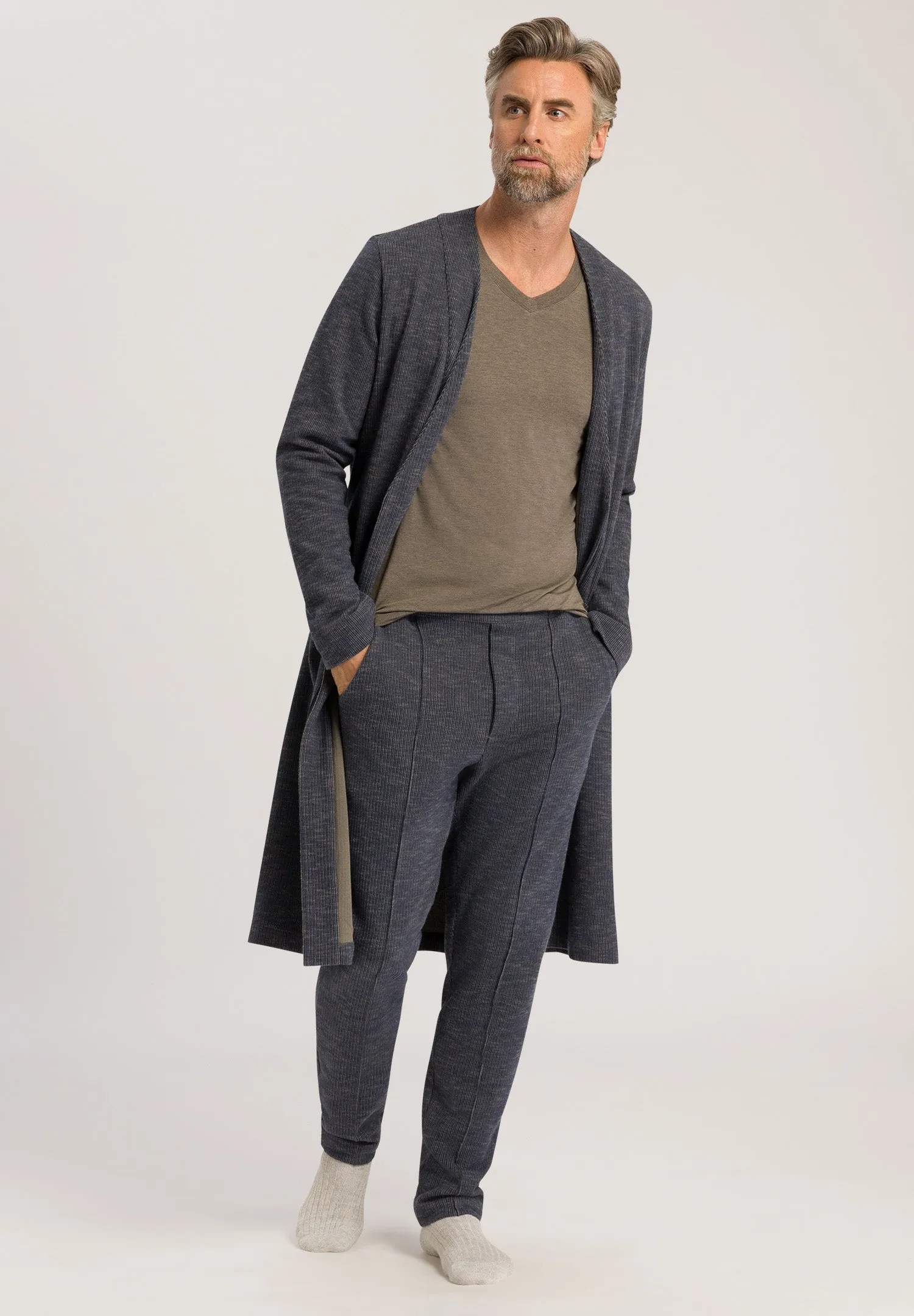 Smartwear Robe | Blue Striped Melange 75891-2398