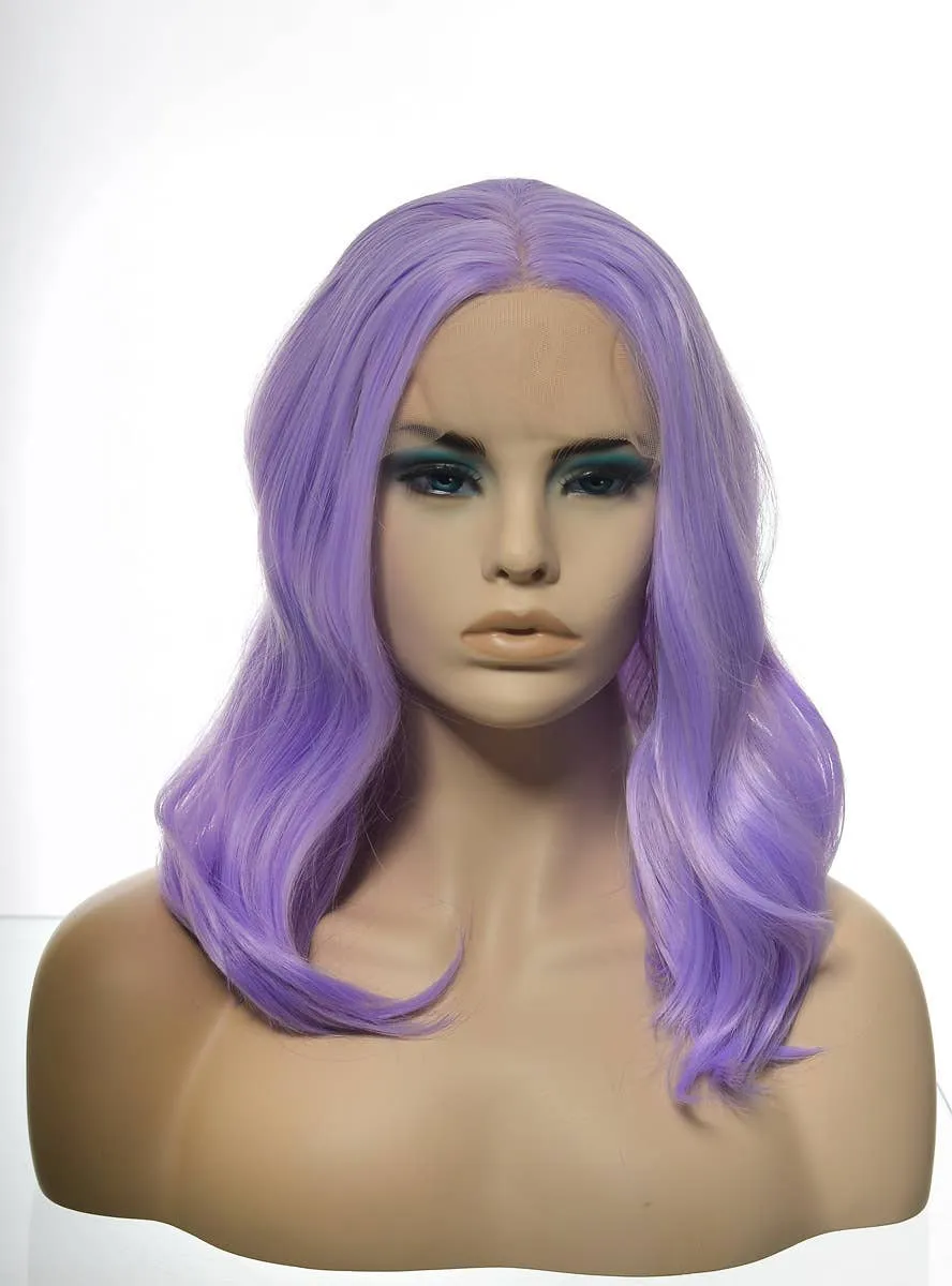 Soft Lavender Loose Waves Mid-Length Lace Front Fashion Wig