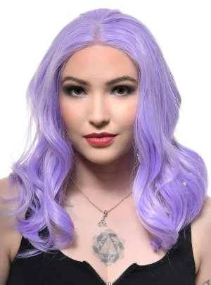 Soft Lavender Loose Waves Mid-Length Lace Front Fashion Wig