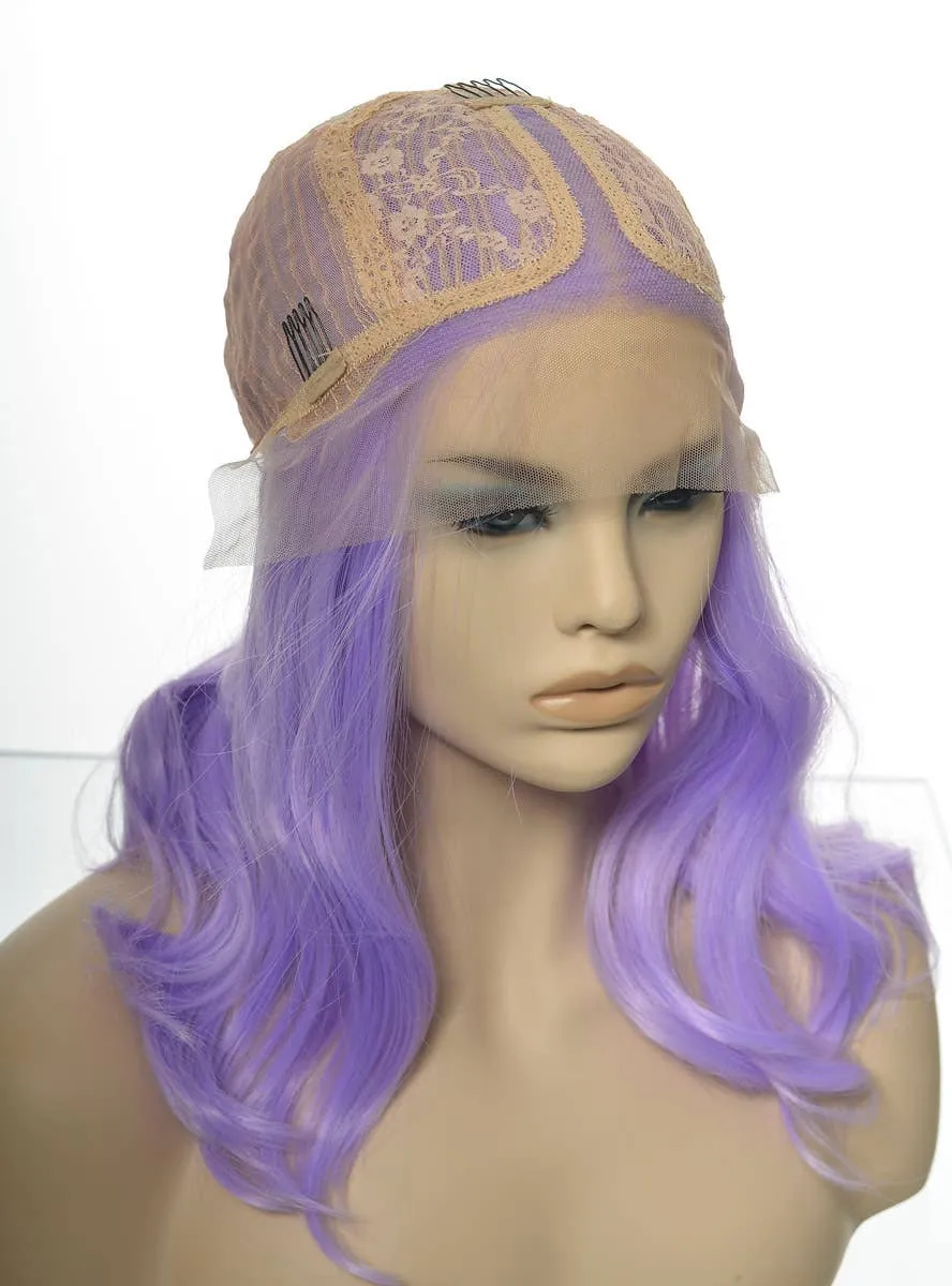 Soft Lavender Loose Waves Mid-Length Lace Front Fashion Wig