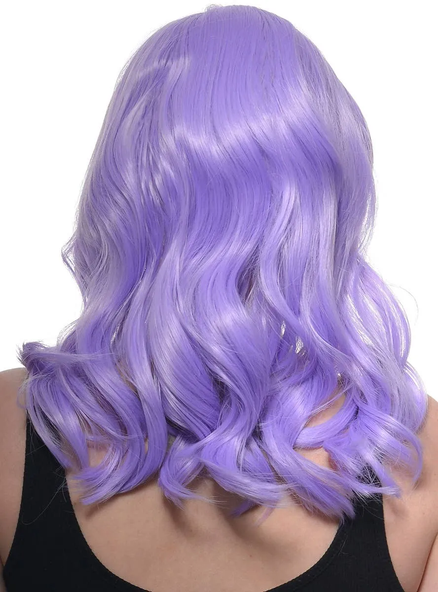 Soft Lavender Loose Waves Mid-Length Lace Front Fashion Wig