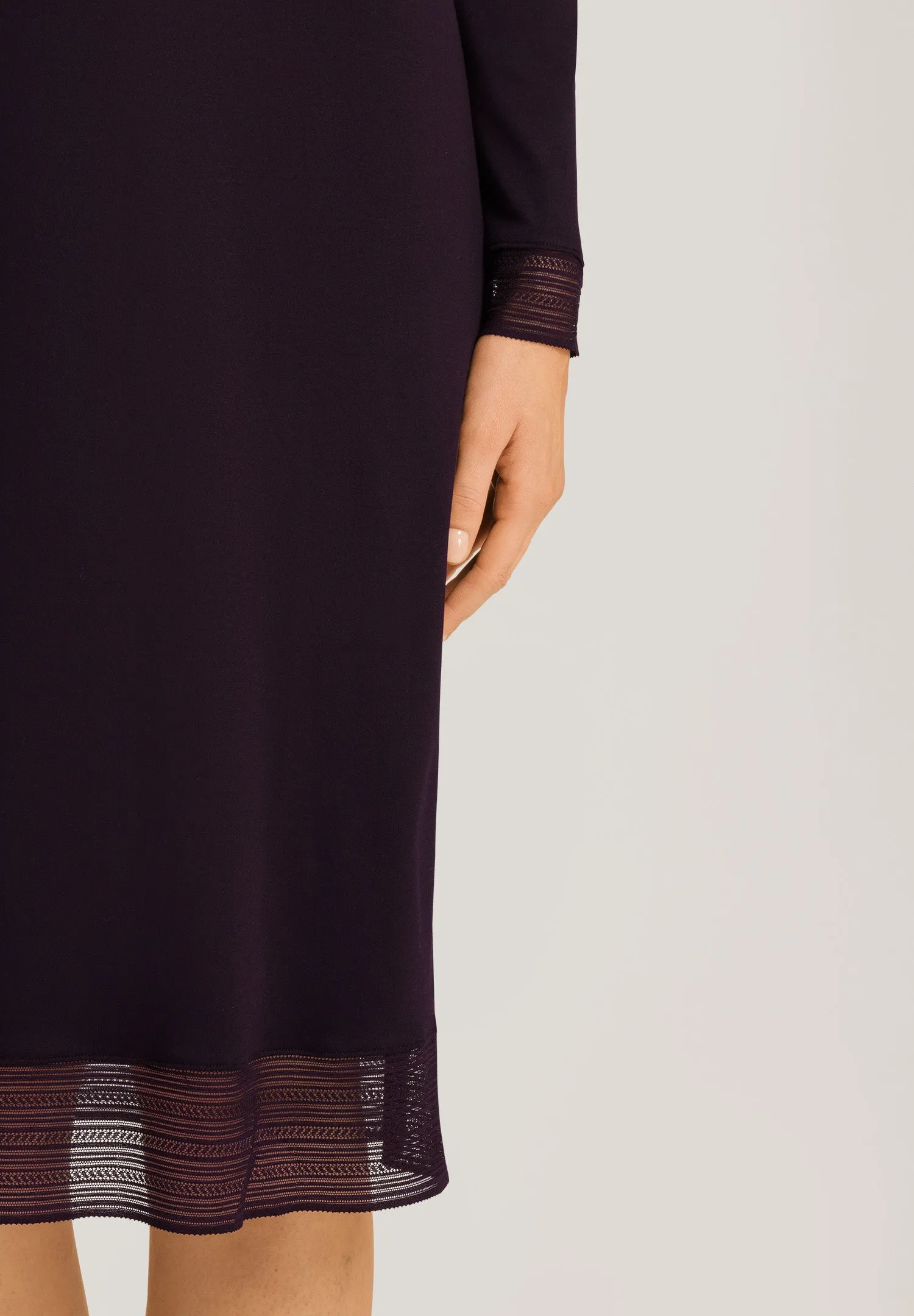 Sophie Lace Trim Cotton Nightgown | Dark Acai 74878-1478