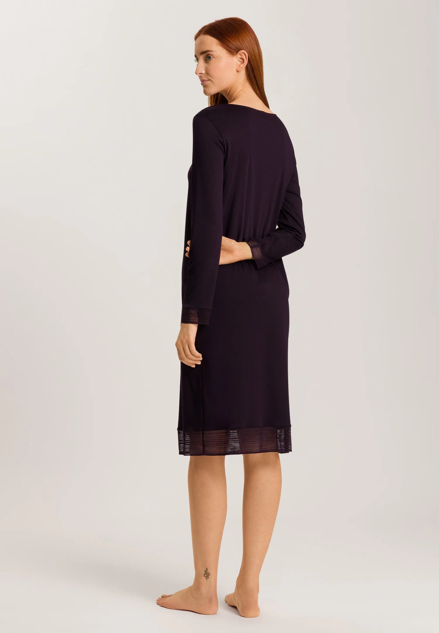 Sophie Lace Trim Cotton Nightgown | Dark Acai 74878-1478