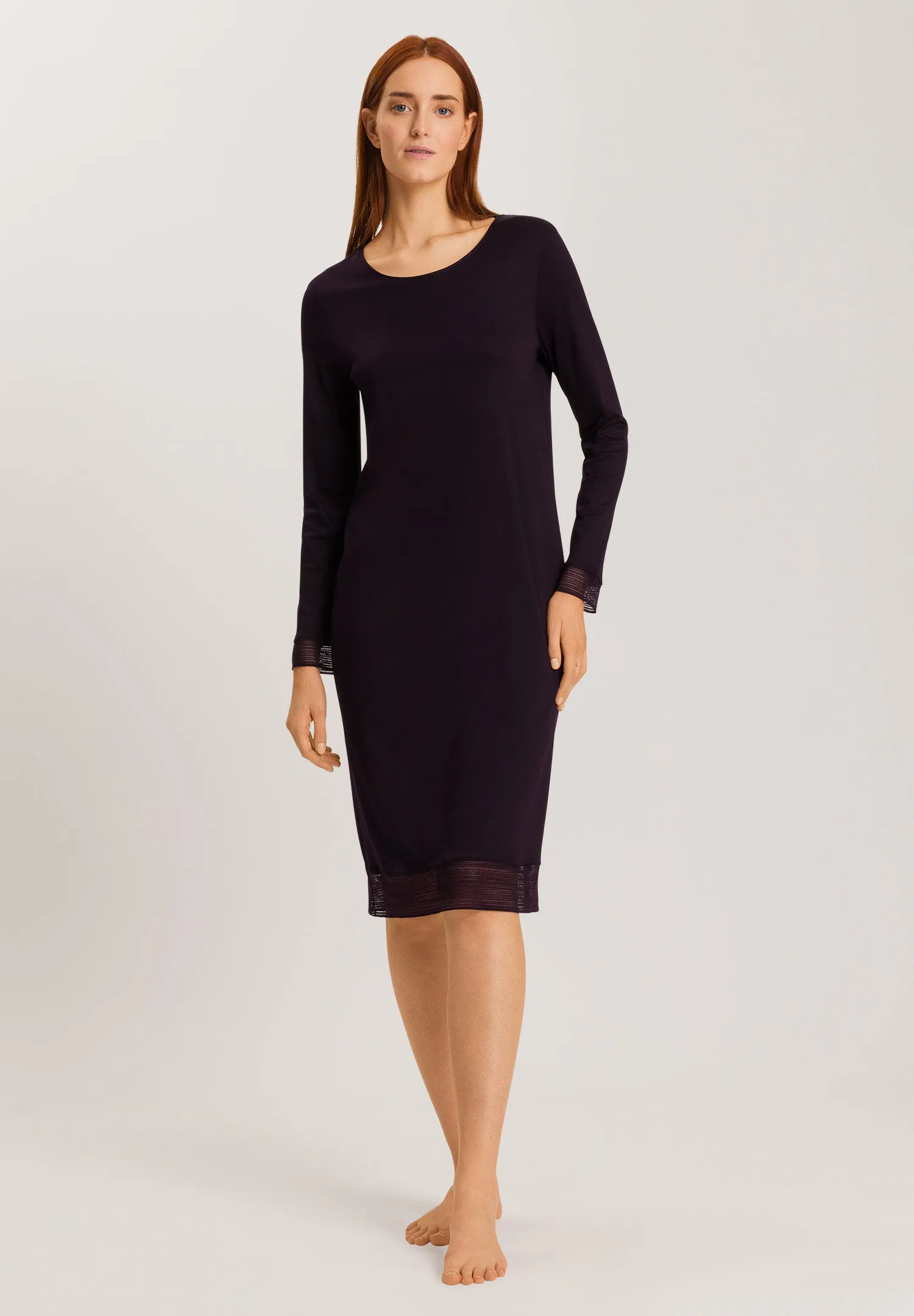 Sophie Lace Trim Cotton Nightgown | Dark Acai 74878-1478