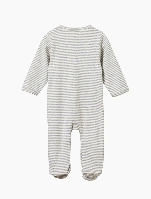 Stretch & Grow Pajama in Grey Stripe