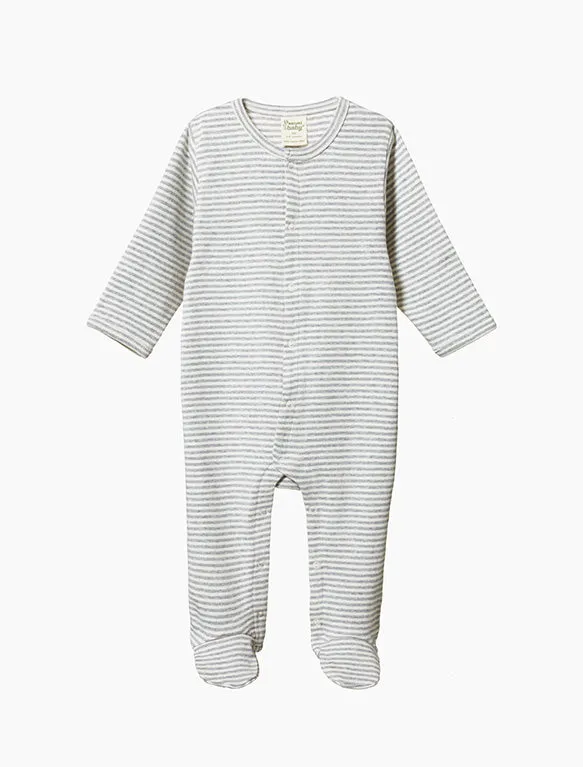 Stretch & Grow Pajama in Grey Stripe